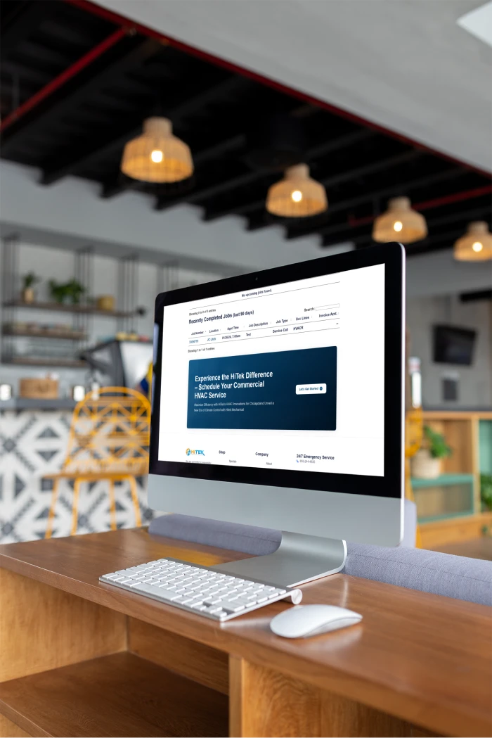 HiTek Mechanical commercial refrigeration service management portal for Warrenville, IL